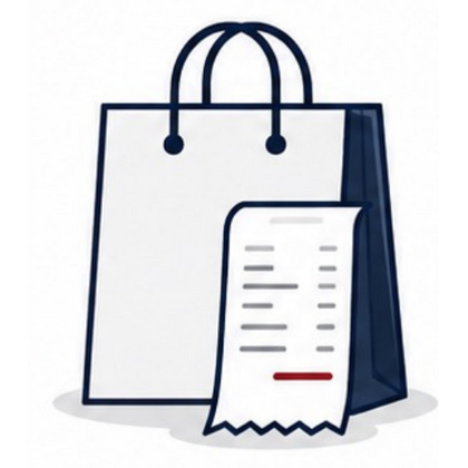 Shopping bag with receipt illustration