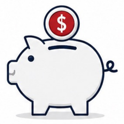 Piggy bank with coin illustration