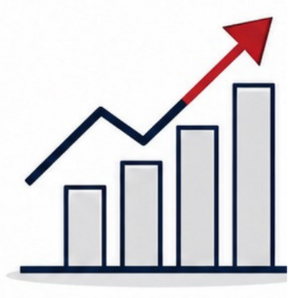 Rising chart arrow illustration